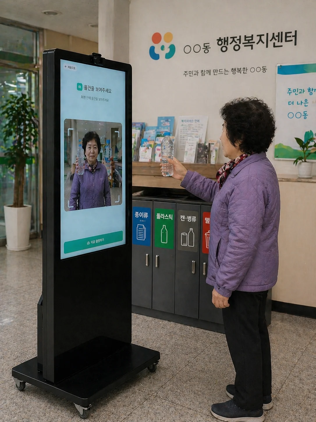 EcoLens 키오스크가 설치된 자원순환 현장